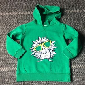 The Children's Place Green Hoodie with Hedgehog Graphic